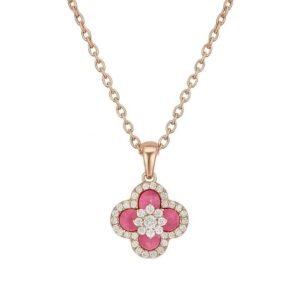 MYTHKEY Pink Clover Lucky Bloom Necklace