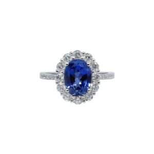 MYTHKEY Oval Sapphire Halo Ring
