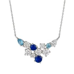 MYTHKEY Blue Diamond Cluster Pendant Necklace